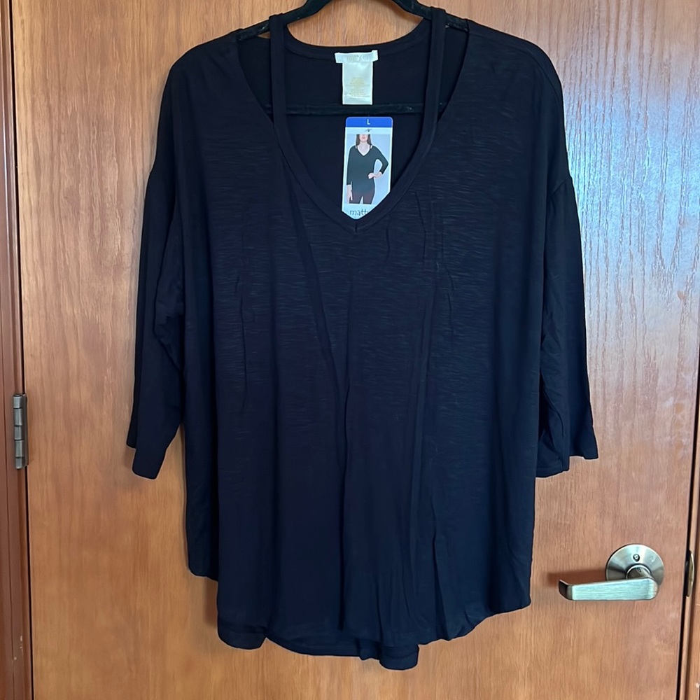 NWT Black 3/4-length Sleeve Tee